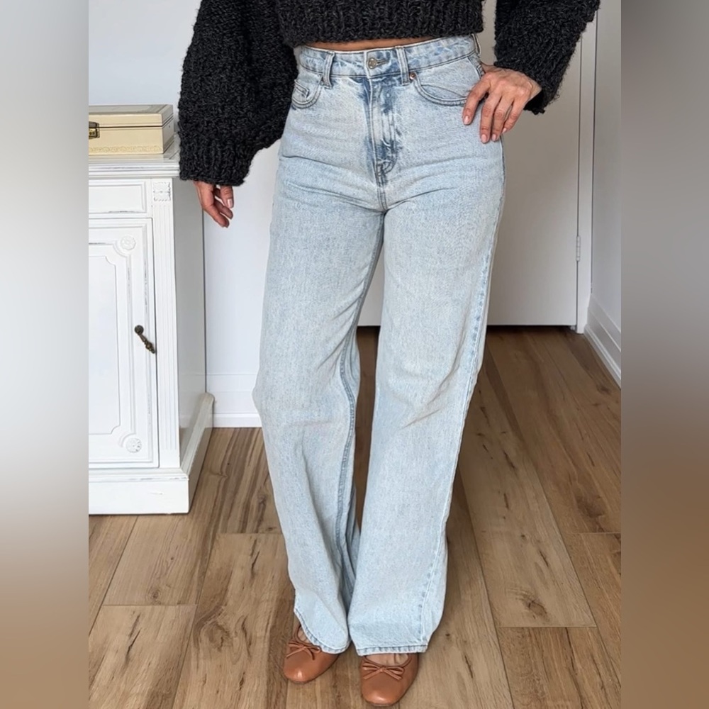 H&M High Rise Wide Leg Jeans